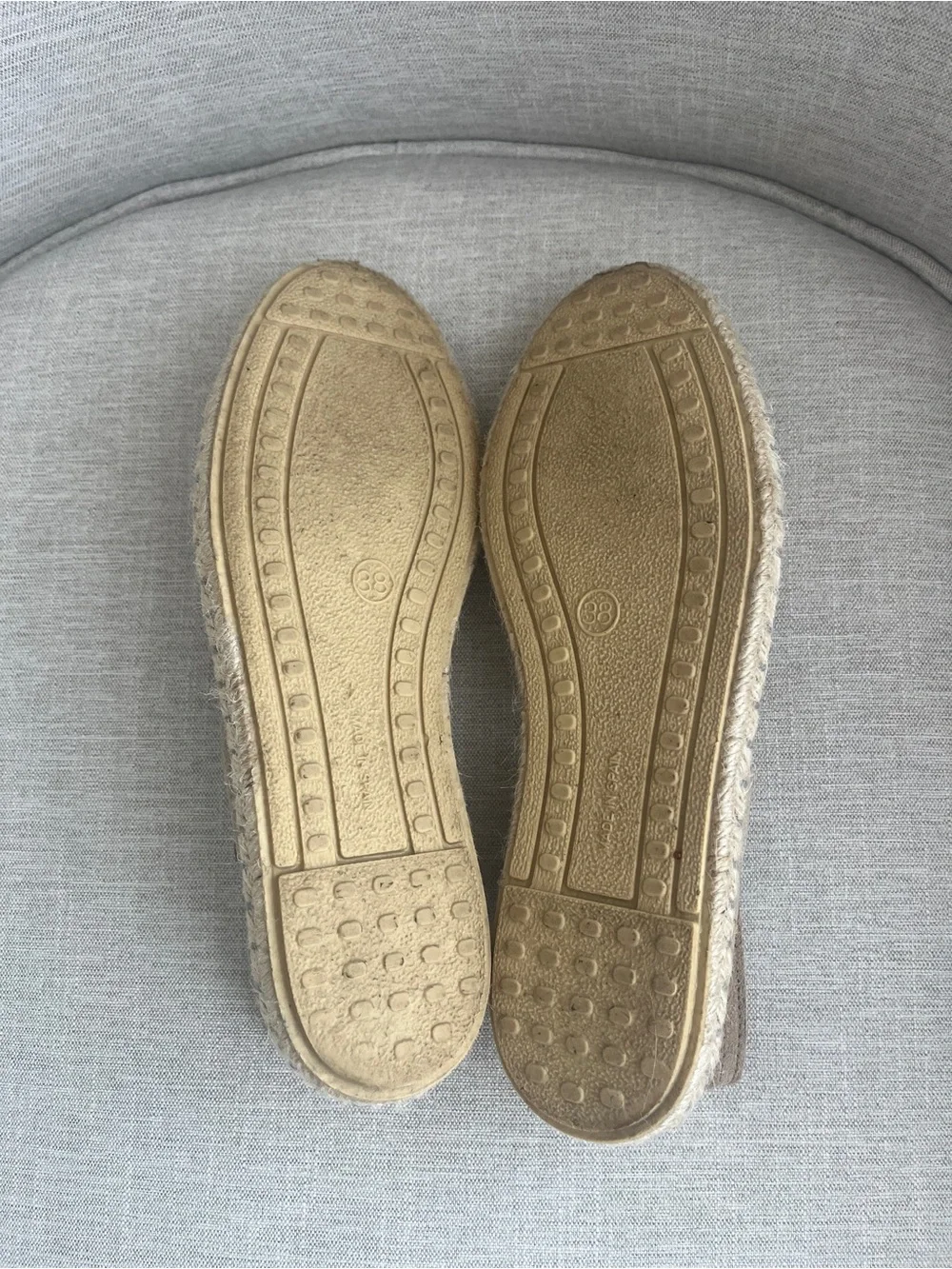 Verbenas Carmen Tan Suede Espadrille Flats Size 38
